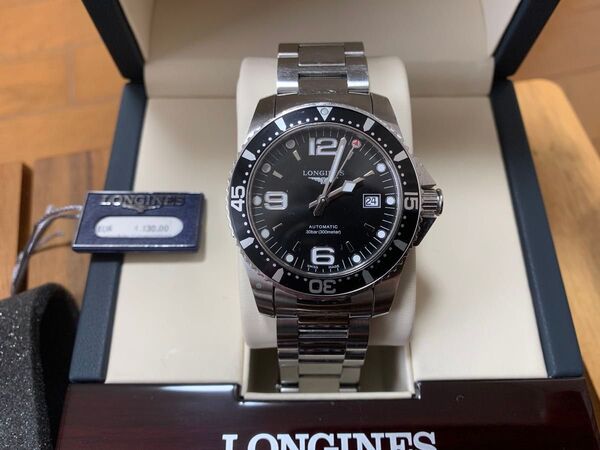 ロンジン ハイドロコンクエスト 自動巻き 黒文字盤 L3.742.4.56.6 完品