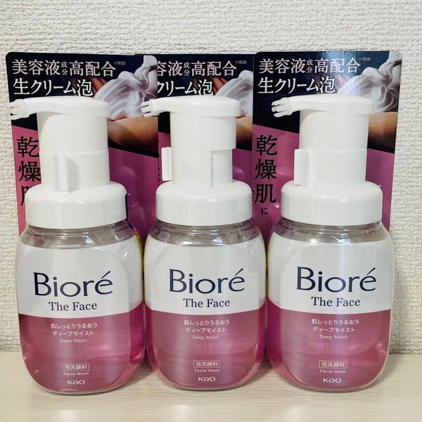 花王 ビオレ ザフェイス 泡洗顔料 ディープモイスト やさしいホワイトサボンの香り 200ml×3本
