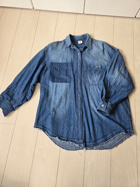 niko and… ニコアンド ウォッシュ加工 デニムシャツ