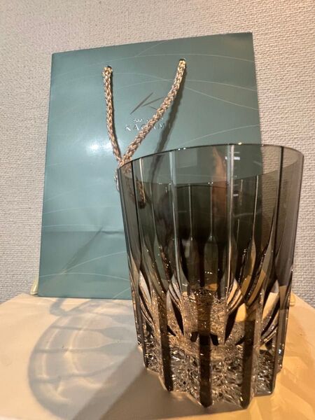 新品★紙袋付き★カガミクリスタル★江戸切子★ロックグラス★青墨★バカラ★クリスタル★万華鏡 バカラ HOYAガラス