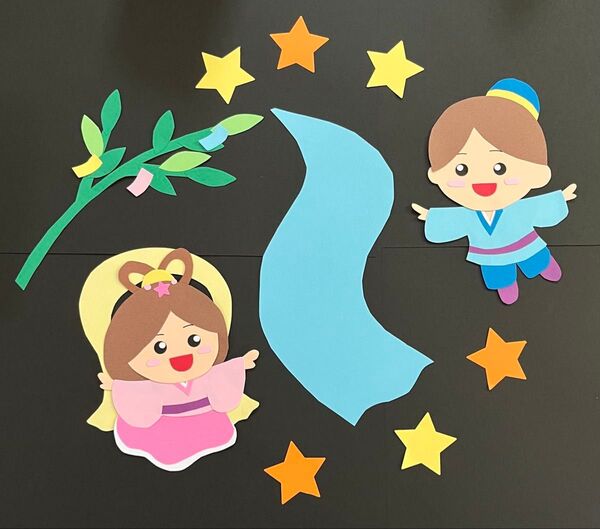 7月 七夕 壁面飾り③ 織姫!彦星!