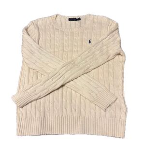 POLO RALPH LAUREN LG ケーブルニット セーター オフホワイト