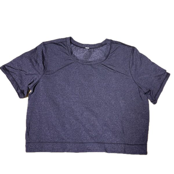 美品 ルルレモン ショート丈 半袖トップス Tシャツ ヨガ ピラティス トレーニング バレエ ランニング レディース ブラック M