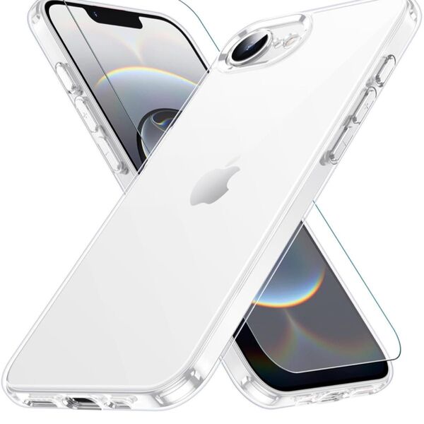 【新品】iPhone16e対応 クリアケース&液晶保護フィルムセット 強化ガラスフィルム 米軍MIL規格 耐久性