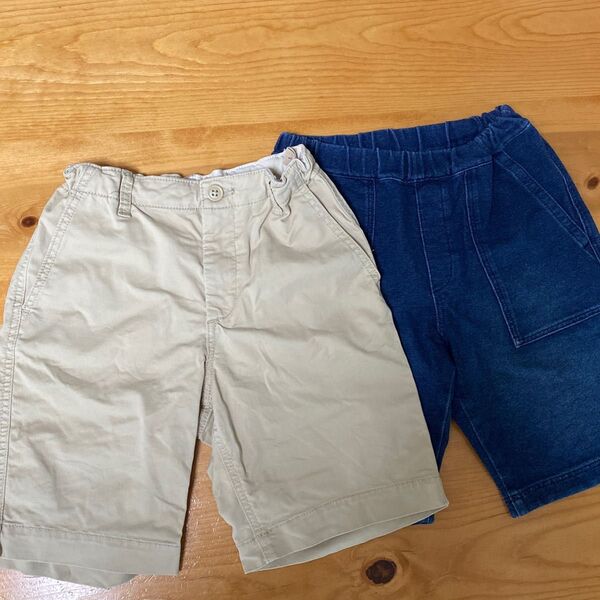 GAPベージュ16サイズ、UNIQLO デニムショートパンツ 140 2枚セット