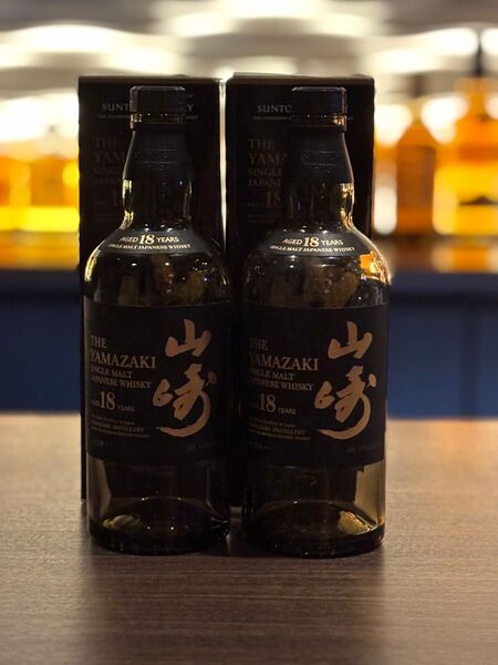 サントリー 山崎 18年 2本セット シングルモルト ウイスキー 【空瓶2本/箱付】