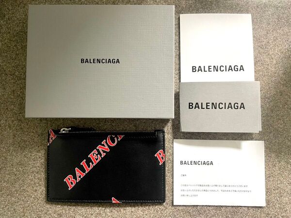 BALENCIAGA バレンシアガ ロゴ入りカードケースブラック レザー 未使用