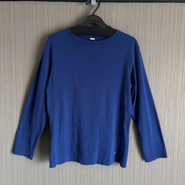 45R ネイビー 長袖Tシャツ サイドスリット入り サイズ2 コットン100% カットソー トップス