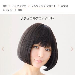 天使のAcUショート LINEASTORIA リネアストリア 新品 未使用 フルウィッグ ボブ 黒髪 ぱっつん リネアストア 耐熱