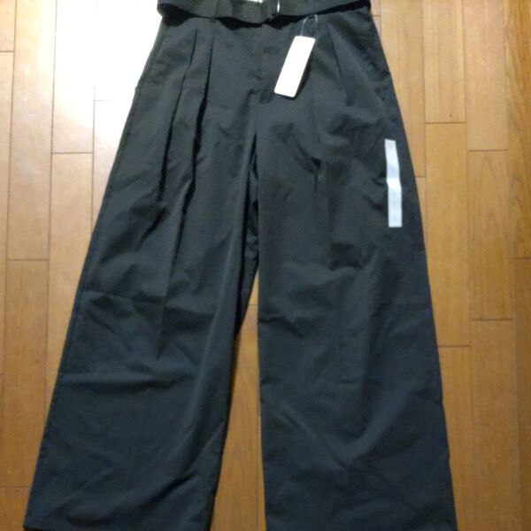 GU ベルテッドワイドパンツ ブラック 未使用 タグ付き Lサイズ