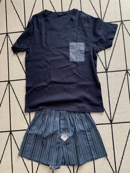 高島ちぢみ綿100%日本製さらっと半袖Tシャツ、トランクス 上下セット