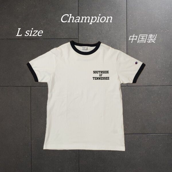 【フォロー割10%OFF!!10日まで】状態良 Champion チャンピオン リンガーTシャツ ホワイト L size 男女兼用