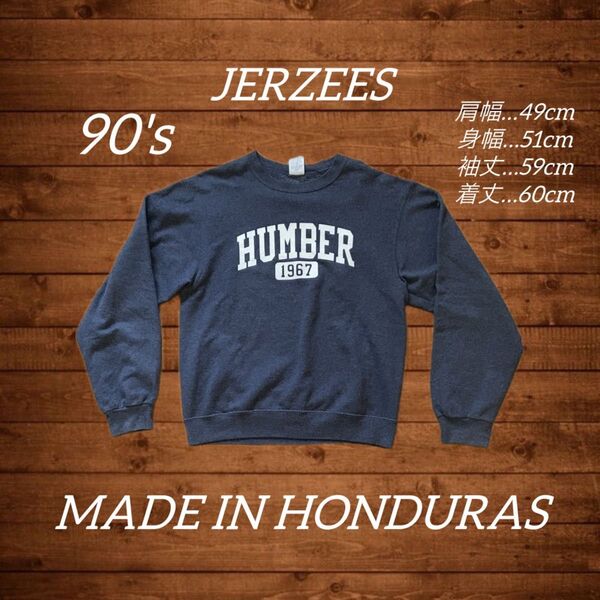 レギュラー古着 アメリカ製 米国製 90's JERZEES スウェット ネイビー S size 男女兼用