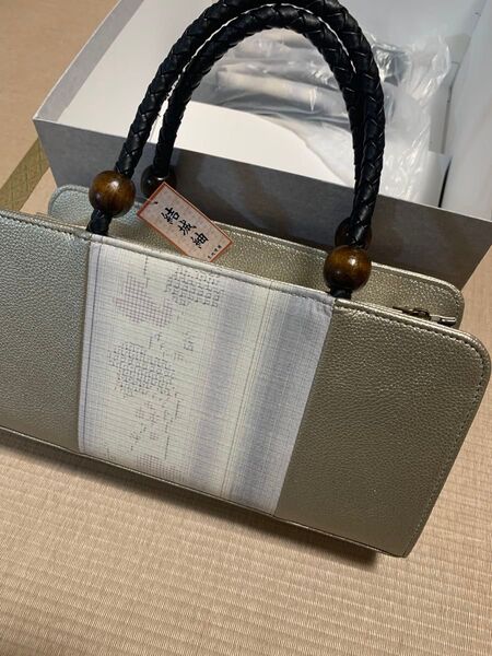 未使用品 結城紬 草履バックセット 和装小物 和装バッグ 草履