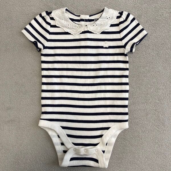 baby GAP ボーダー 襟付き 半袖ロンパース
