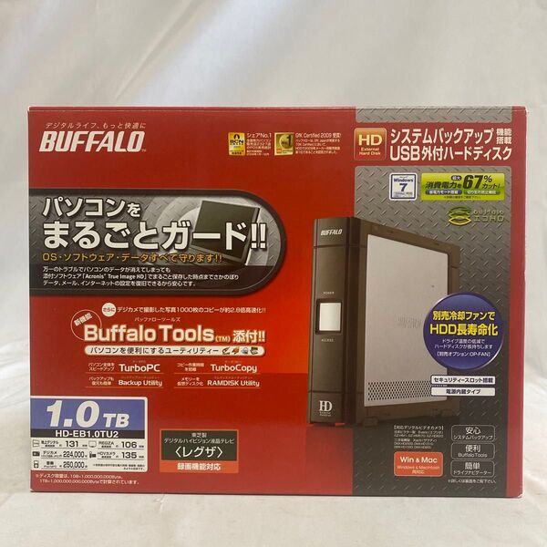 未使用 バッファロー BUFFALO まるごとバックアップ対応 外付けハードディスク 1.0TB HD-EB1.0TU2
