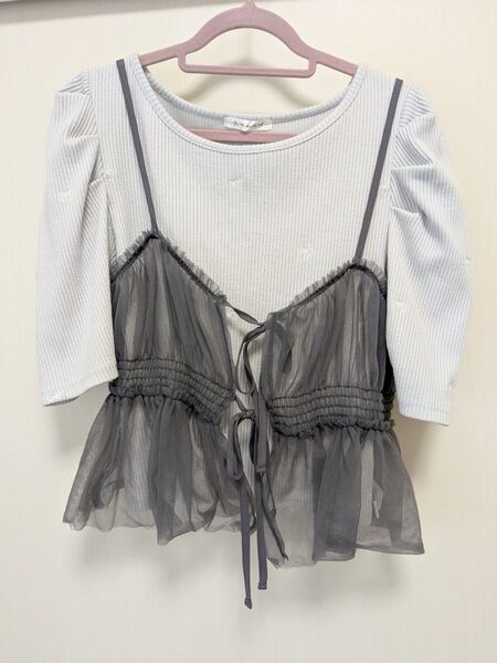 【新品未使用】OLIVE de OLIVE リボン柄トップス キャミ セット