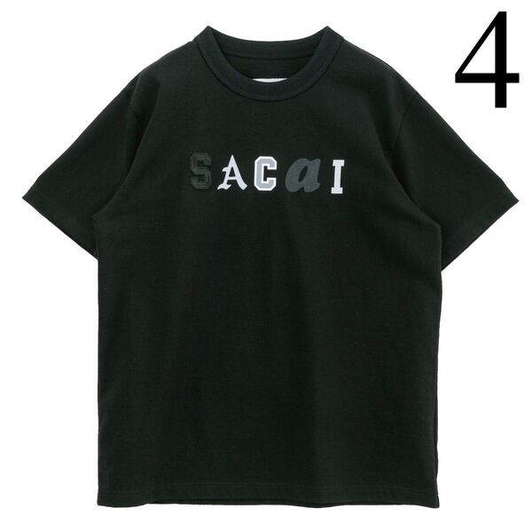 SACAI 25SS Capsule Collection T-SHIRTS Tシャツ 刺繍 黒 4 ロゴ 新品 サカイ