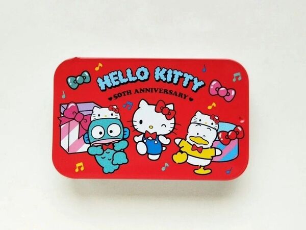 ハローキティ HelloKitty 50周年 缶 ラムネ ハンギョドン アヒルのペックル サンリオ 赤