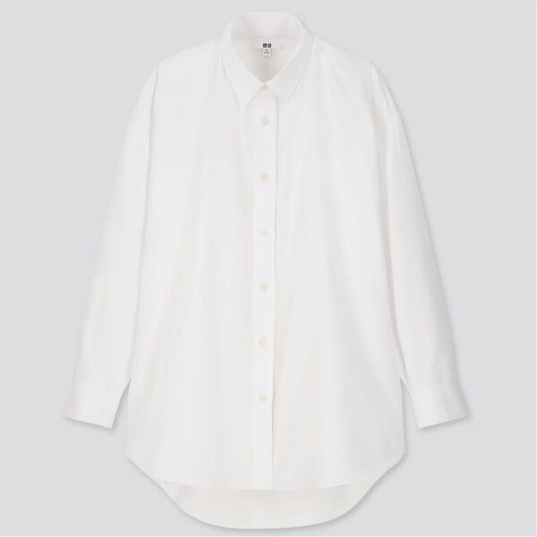 4091 ユニクロ UNIQLO エクストラファインコットンオーバーサイズロングシャツ(長袖)