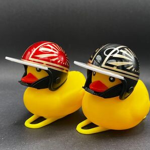 アヒル隊長 カスタムヘルメット コルク半 日章 ハンドメイド 2個セット