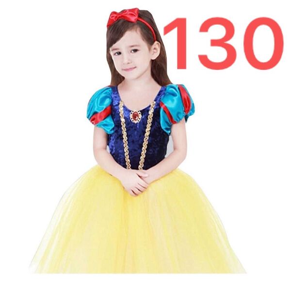 美品 白雪姫 ドレス キッズ コスプレ プリンセス お姫様 春 インパ 誕生日 女の子 130