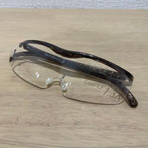 【美品】 ハズキルーペ ラージ クリアレンズ 1.32倍 ブラウン