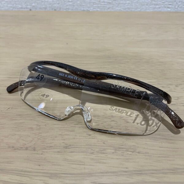【美品】 ハズキルーペ ラージ クリアレンズ 1.85倍 ブラウン
