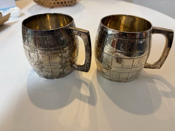 シルバー マグカップ 銀のカップ レトロ ビンテージ アンティーク
