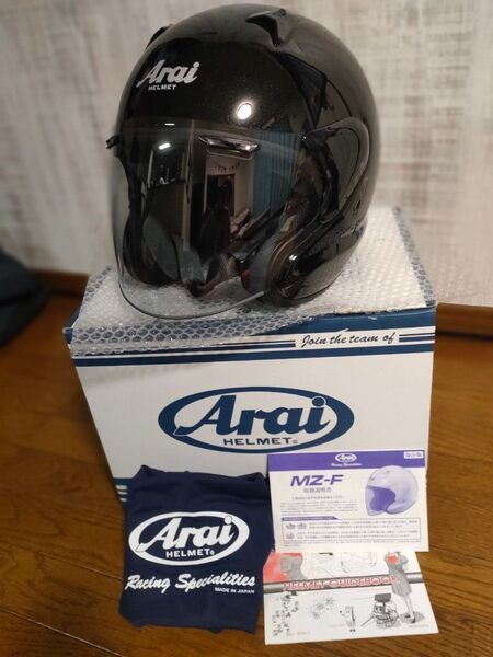 未使用 2025年製造 Arai アライ MZ-F MZF GLASS BLACK グラスブラック XO 65-66 XXXL