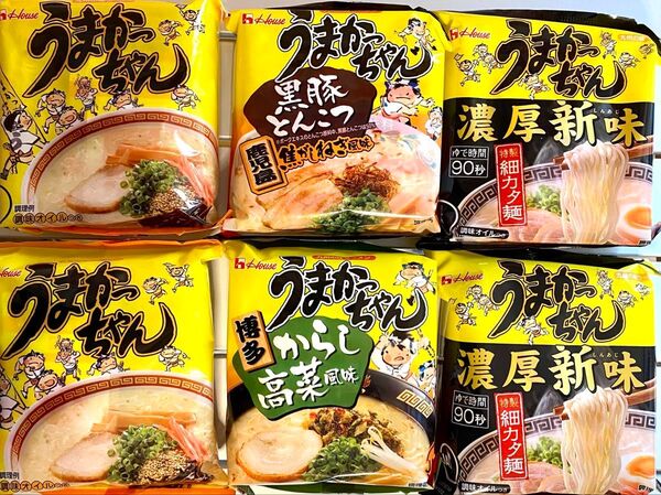 うまかっちゃん 6食分 とんこつラーメン 九州ラーメン インスタントラーメン詰め合わせ ラーメン食べ比べ クーポン利用