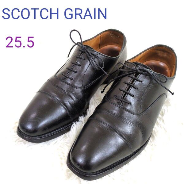 SCOTCH GRAIN R1766 スコッチグレイン ストレートチップ レザー ブラック 25.5cm