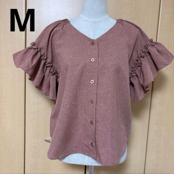 M 立体フリル袖の綺麗なトップス