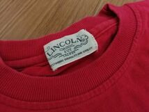 kkyj3889 ■ LINCOLN ■ リンカーン Tシャツ カットソー トップス 半袖 コットン 赤 Lサイズくらい_画像9