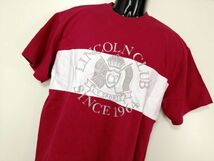kkyj3889 ■ LINCOLN ■ リンカーン Tシャツ カットソー トップス 半袖 コットン 赤 Lサイズくらい_画像2