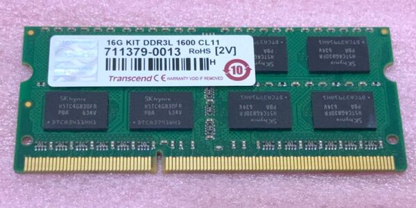 Transcend TS1600KWSH-16GK(一枚)◆PC3L-12800S/DDR3L-1600 SO-DIMM 8GB