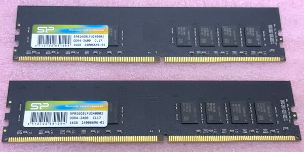 SP SP016GBLFU240B02 2枚■PC4-19200/DDR4-2400 288Pin UDIMM 32GB@16GB
