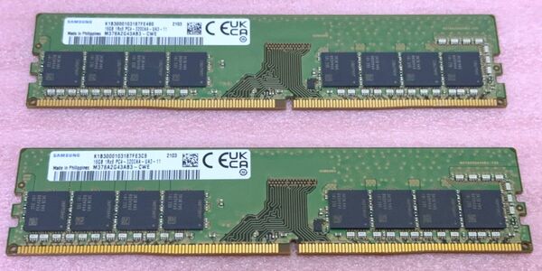 Samsung M378A2G43AB3-CWE 2枚★PC4-25600/DDR4-3200 UDIMM 32GB@16GB