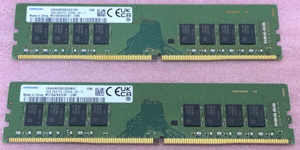 Samsung M378A2K43EB1-CWE 2枚★PC4-25600/DDR4-3200 UDIMM 32GB@16GB