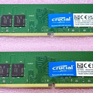 Crucial CT16G4DFRA266 2枚◆PC4-21300/DDR4-2666 DDR4 UDIMM 32GB@16GB