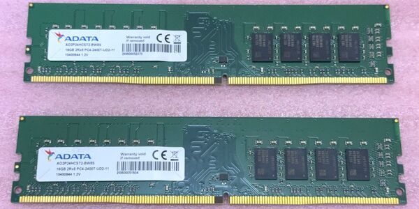 ADATA AO2P24HCST2-BW8S 2枚■PC4-19200/DDR4-2400 UDIMM 32GB@16GB 動作品