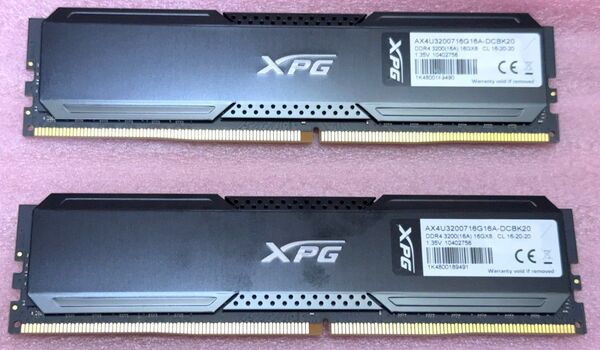 ADATA AX4U3200716G16A-DCBK20★PC4-25600/DDR4-3200 UDIMM 32GB@16GB