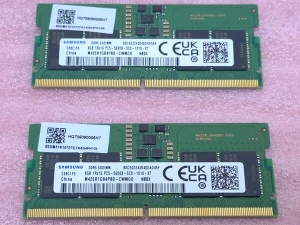 Samsung M425R1GB4PB0-CWM0D 2枚◆PC5-5600B DDR5 SO-DIMM 16GB@8GB