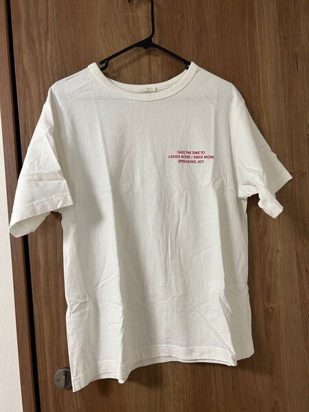 GU ジーユー 白Tシャツ シンプル プリント カジュアル レディース 普段着に◎
