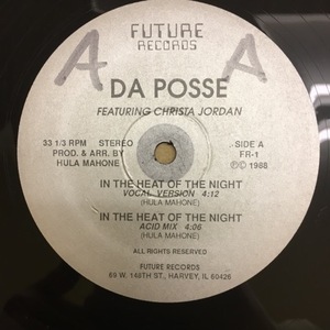 12inch Da Posse feat. Christa Jordan / In The Heat Of The Night USオリジ Future Records FR-1 シカゴ アシッドハウス