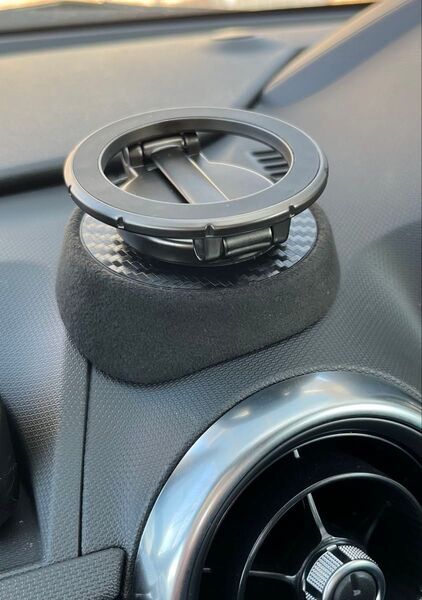 NDロードスター専用 アルカンターラ調 スマホホルダーベース レーダー探知機ベース 天面Φ58mm ⑥