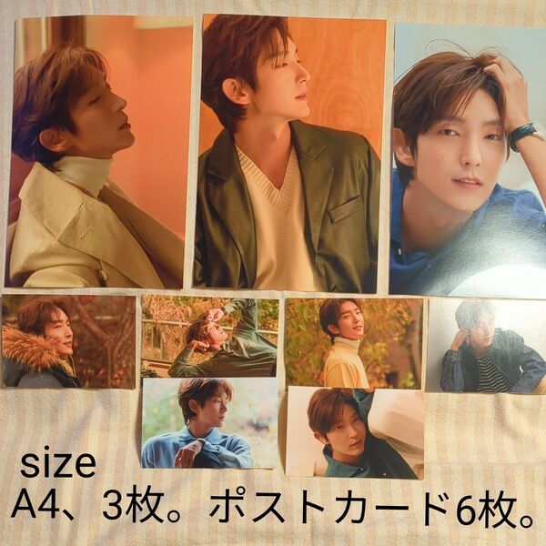 イ・ジュンギLIPSS 公式写真 A4サイズ 3枚、ポストカードサイズ6枚、計9枚 おまけ付き!