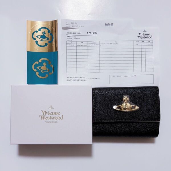新品未使用 ヴィヴィアンウエストウッド Vivienne Westwood EXECUTIVE 二つ折り財布 ブラック