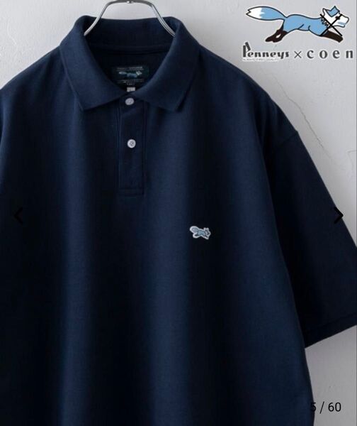 Penneys(ぺニーズ)別注 ポロシャツ coen トップス ポロシャツ ネイビー navy ワンポイント 半袖 Mサイズ