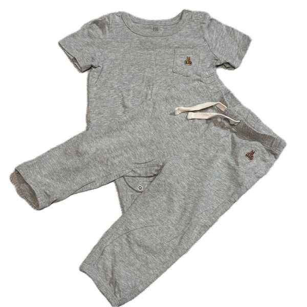 babyGAP ロンパース レギンス セット 12〜18ヶ月 80㎝ グレー 半袖 長ズボン ボディースーツ ブラナンベア